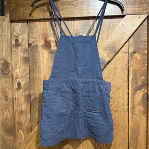 Free People Blue Strappy Apron Skirt